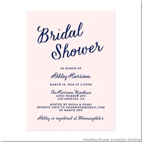 Bridal Shower Invitation Wording - Fotolip