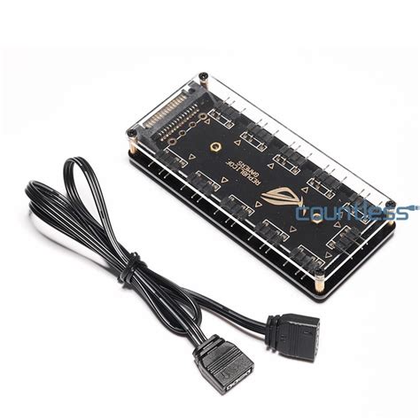 【Ready stock】10 Ports RGB Fan HUB PC Desktop SATA Power 5V 3PIN ARGB Extension Splitter COU ...