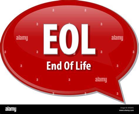 word speech bubble illustration of business acronym term EOL End of ...