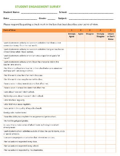 18+ Student Engagement Survey Templates in PDF | DOC | Free & Premium Templates