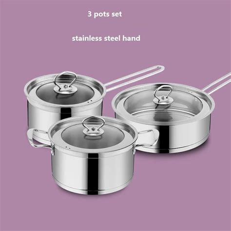 FREE SHIPPING CASSEROLE INOX COOKWARE SET COOKING PANS AND POTS 3 ...