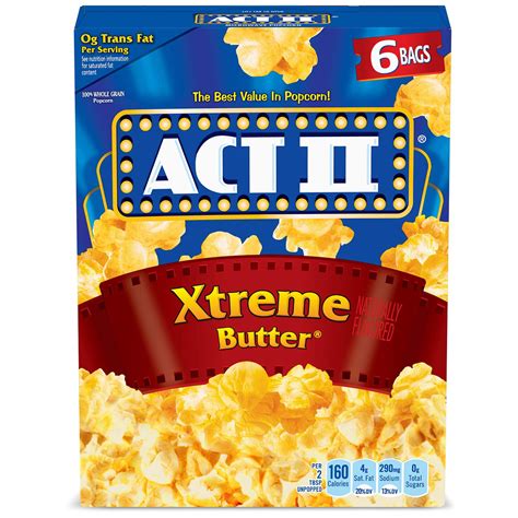 ACT II Xtreme Butter Microwave Popcorn, 2.75 Oz, 6 Count - Walmart.com