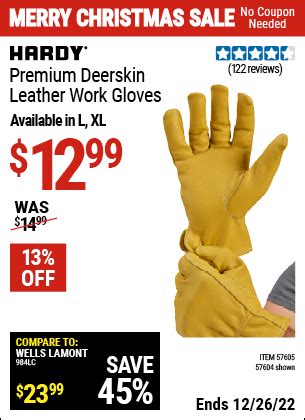 HARDY Deerskin Leather Work Gloves for $12.99 – Harbor Freight Coupons