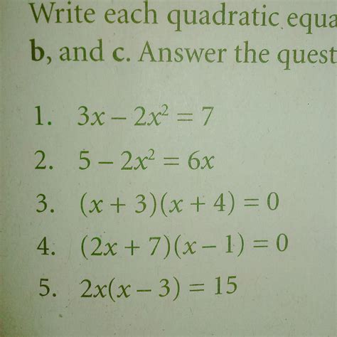 [Best Answer] Write each quadratic equation in standard form, then ...