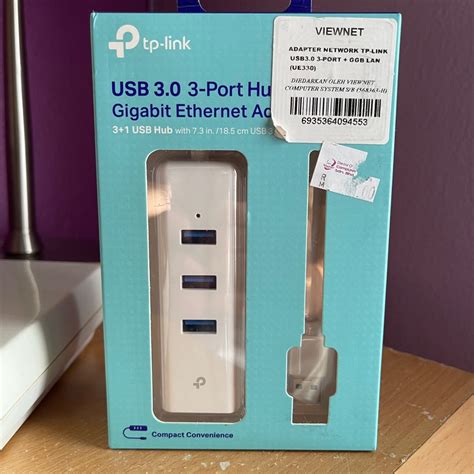 TP-LINK UE330 USB 3.0 3 PORT HUB & GIGABIT ETHERNET ADAPTER 2 IN 1 USB ...