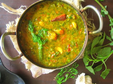 madhuri's kitchen: Thotakura Pappu / Amaranthus Leaves Dal / Chavleri ki Dal