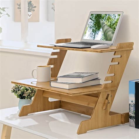 Bamboo Standing Computer Desk - Monitor Stand in 2021 | Diy standing desk, Desk, Standing desk ...