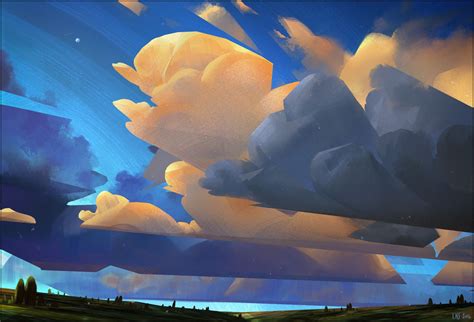 Clouds study, Liam Smyth on ArtStation at https://www.artstation.com/artwork/wbLNO ...