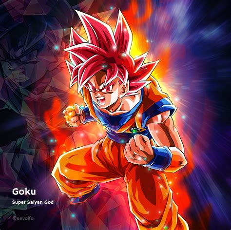 Goku Super Saiyan God by Sevolfo on DeviantArt