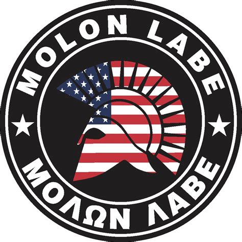 Molon Labe Round USA Flag Decal Sticker