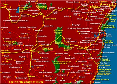 Far North Coast Map, NSW