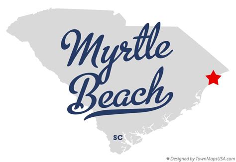 Map of Myrtle Beach, SC, South Carolina