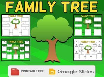 Family Tree Graphic Organizer Template (Editable in Google Slides) | Teaching Resources