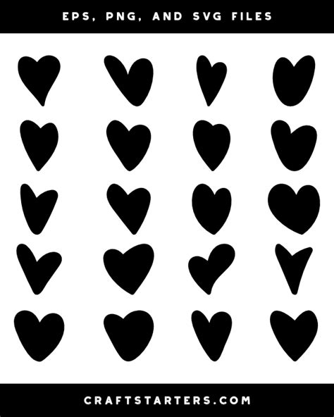 Hand Drawn Heart Silhouette Clip Art