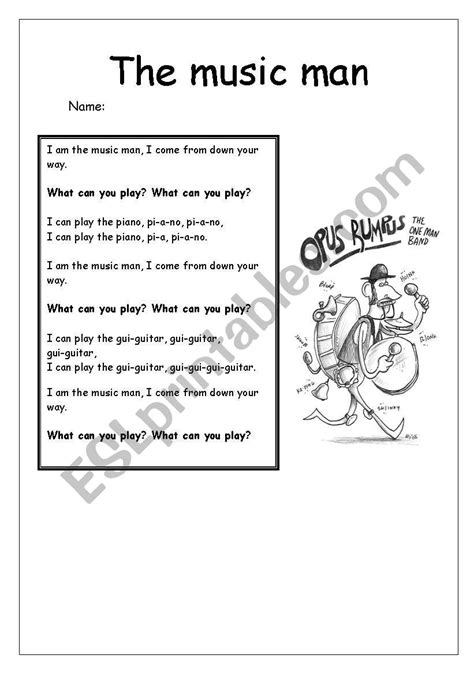 The Music Man - ESL worksheet by Neal