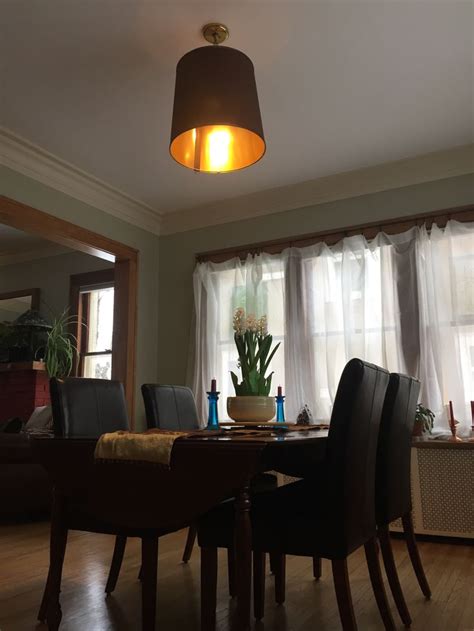 New shade for dining room light fixture: Ikea as-is $10! | Dining room ...