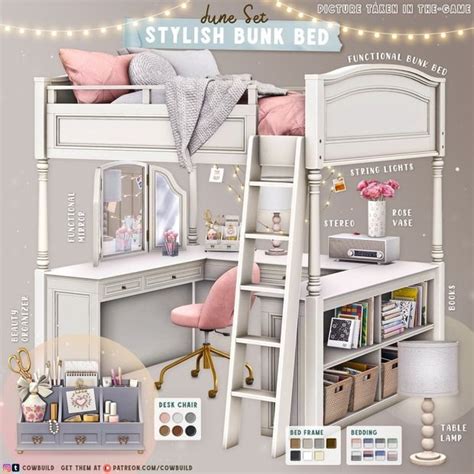 June 2024 Set (1) - Stylish Bunk Bed | Cowbuild in 2024 | Sims 4 ...