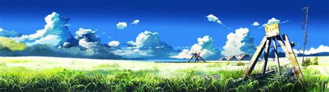 Dual Monitor Wallpaper Anime City Anime Monitor Landscape Wallpapers Dual Blue 4k Backgrounds ...