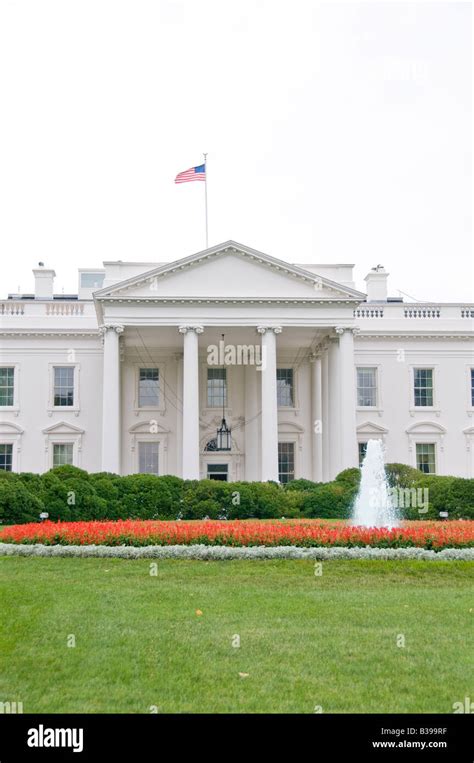 WASHINGTON DC, USA - White House North Entrance, on a cloudy day Stock ...