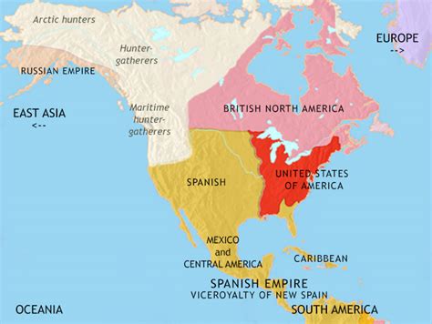 Map Of North America After The Revolution