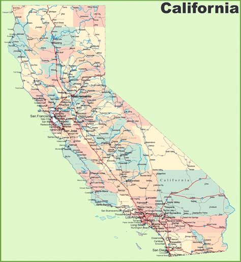 Large California Maps For Free Download And Print | High-Resolution - Charming California Map ...