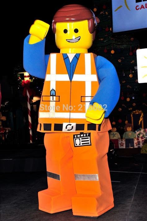 New 2015 Lego Man Mascot Costume Cosplay Adult Size Halloween Festival Party Outfit Express EMS ...