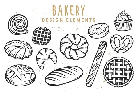 Set of bakery logos and elements | Bakery logo, Bakery logo design, Bakery shop