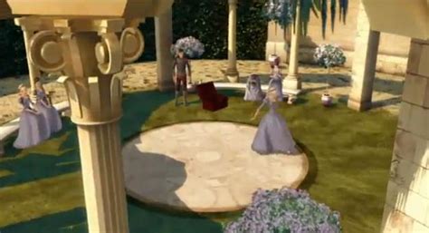 Genevieve and Her Sisters Wearing Gray Gown in Pavilion - Barbie in the 12 Dancing Princesses ...