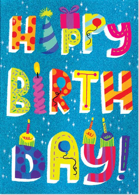 Glitter: Happy Birthday Lettering Card - Tildie's Toy Box