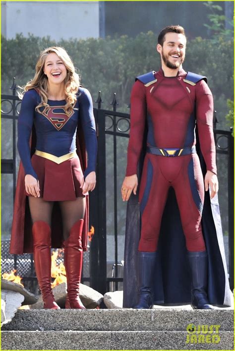 Melissa Benoist & Boyfriend Chris Wood Share a Laugh on the Set of ...