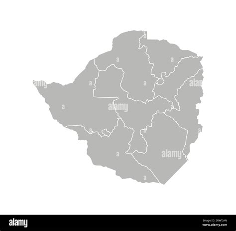 Vector isolated illustration of simplified administrative map of Zimbabwe. Borders of the ...