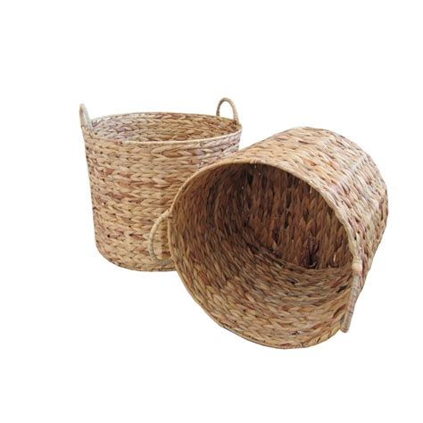 Water Hyacinth Round Natural Storage Basket