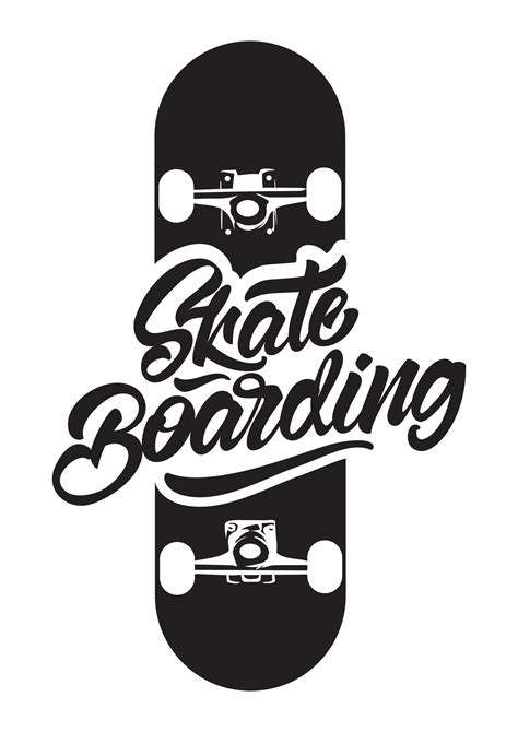 Black and White Skateboarding Logo for T-shirt 1343487 Vector Art at Vecteezy