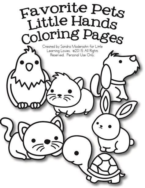 FREE Set of Pet Coloring Pages