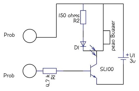 Simple continuity tester circuit diagram