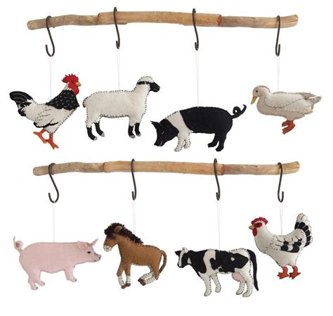 Felt Farm Animal Ornaments | Animal ornament, Felt animals, Felt ...