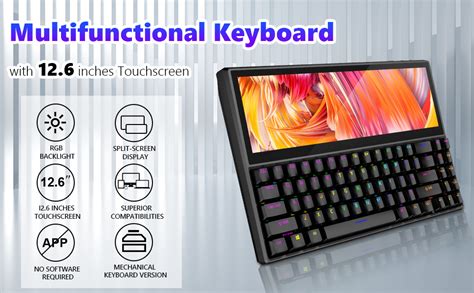 Amazon.com: Mechanical Keyboard, Built-in 12.6 Inch Touchscreen ...