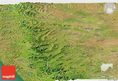 Satellite Panoramic Map of Kolhapur