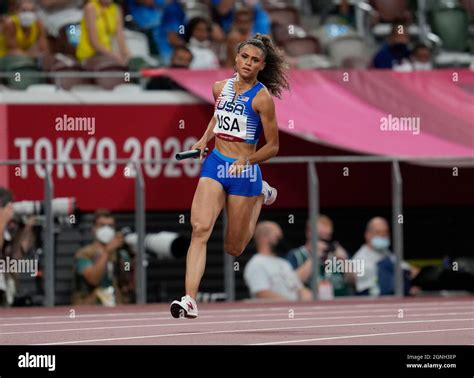 Sydney McLaughlin competing in the 2020 Tokyo Olympics Stock Photo - Alamy