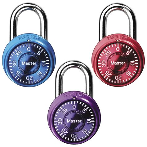 Master Lock Padlock 1533TRI Mini Dial Combination Lock, 1-9/16 in. Wide ...