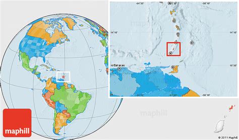 Political Location Map of Carriacou