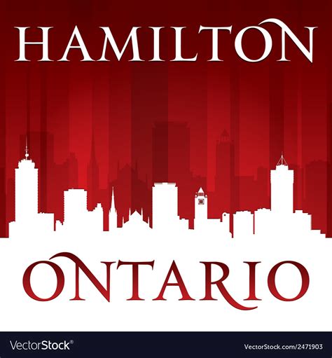 Hamilton Ontario Canada city skyline silhouette Vector Image