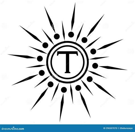 Decorated Letter T, Tattoo, Black and White, Isolated. Stock Illustration - Illustration of ...