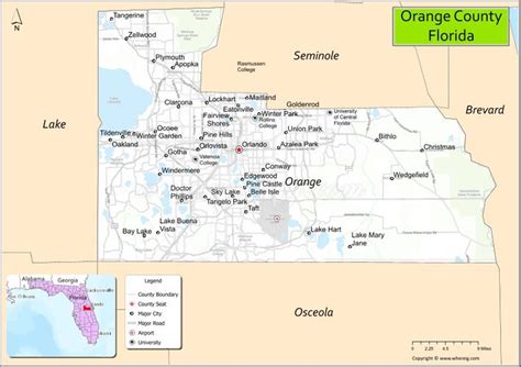 Map of Orange County, Florida - Cities, Highways & Facts