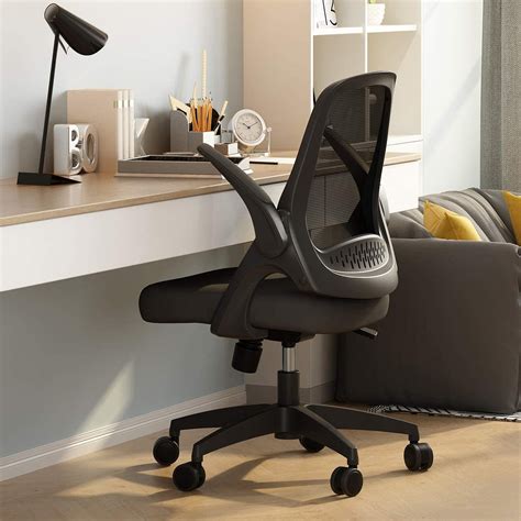 Hbada Office Task Desk Chair Swivel Home Comfort Chairs with Flip-up Arms and Adjustable Height ...