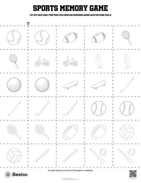 Sports Memory Game • Beeloo Printable Crafts and Activities for Kids