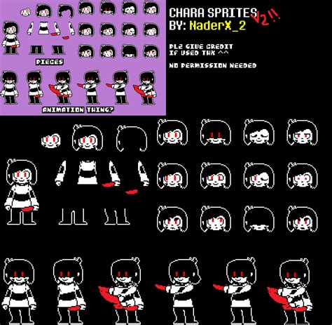 [Undertale] Chara Battle Sprites V2 by NaderX2 on DeviantArt