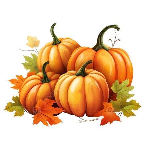 Happy Thanksgiving Wallpaper Realistic Vector Pumpkins With Leaves ...