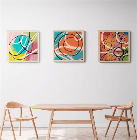 Set of 3 Abstract Art Digital Prints Beautiful Pretty Modern | Etsy