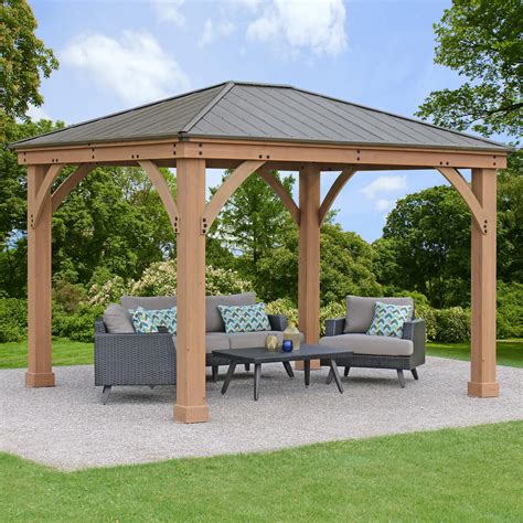 12 x 10 Wood Gazebo with Aluminum Roof | Yardistry